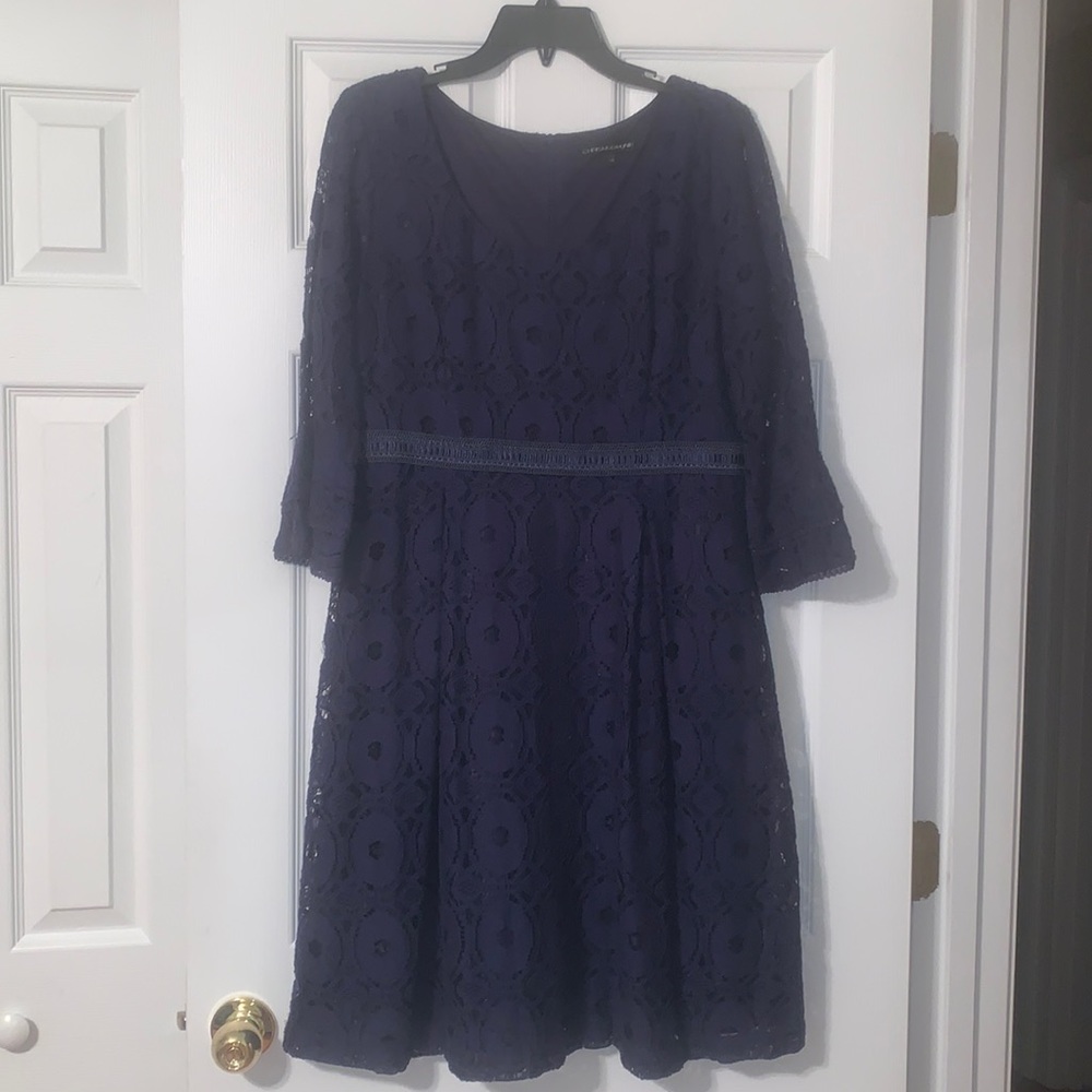 Navy Laced Lined Dress